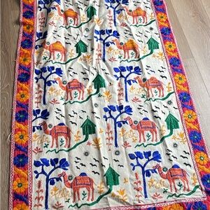 Vintage Embroidered Tapestry Wall Hanging